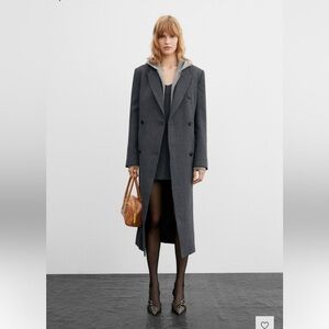 Mango Gray Long Wool Coat